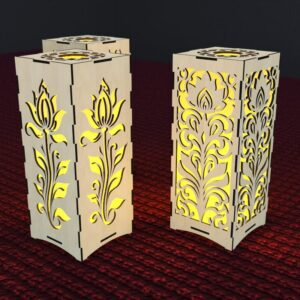 3 Table lamp laser cut file Lotus Flower
