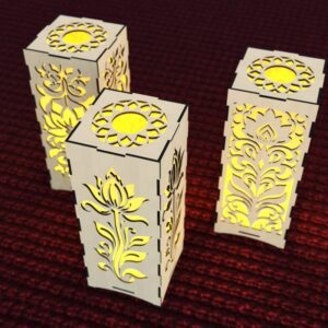 3 Table lamp laser cut file Lotus Flower
