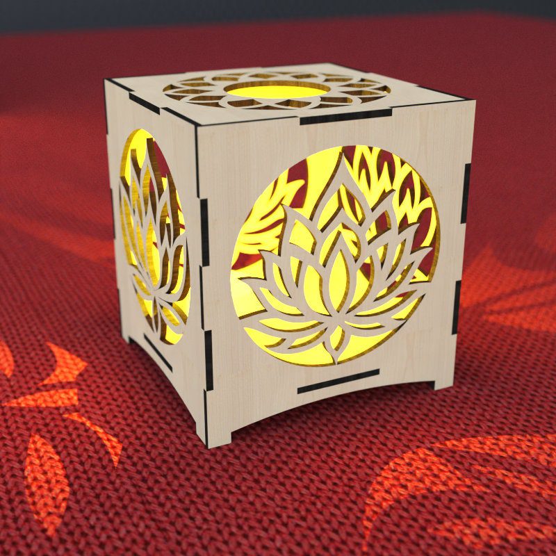 Candle Holder Lotus Pattern Laser Cut Tea light