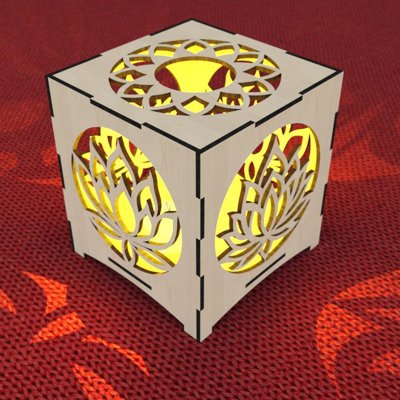 Candle Holder Lotus Pattern Laser Cut Tea light