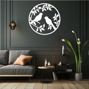 Couple Birds Wall Art Laser Cut File, Wall