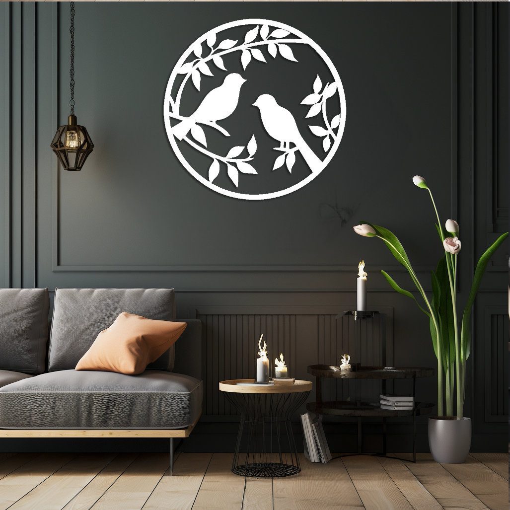 Couple Birds Wall Art Laser Cut File, Wall