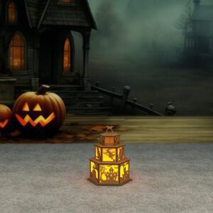 Spooky Halloween Candle Holder Laser Cut Lamp Night