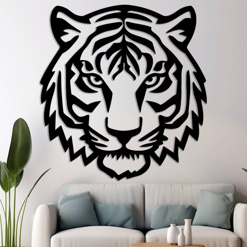 Tiger Head Wall Art Laser Cut File, Wall