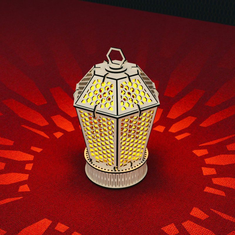 Hexagon Lantern Laser Cut File Candle Holder Night