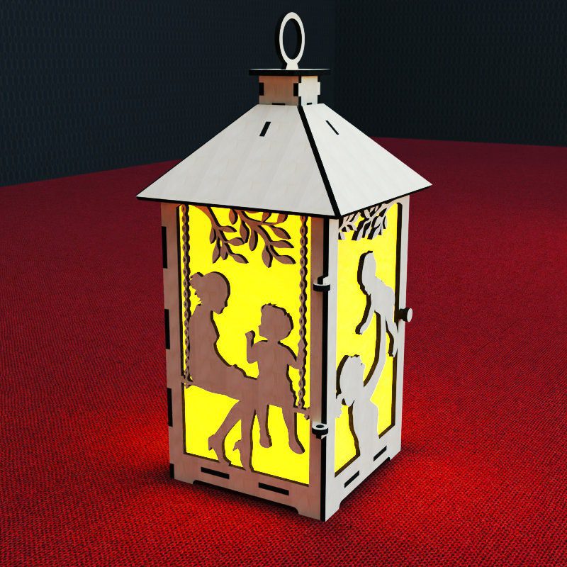 Mother and Son Timeline Candle holder Laser File