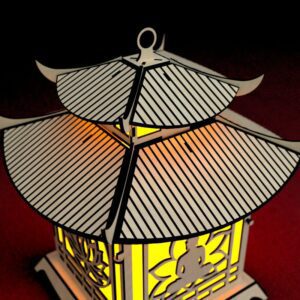 Pagoda Lantern Light Laser Cut File Buddha Lotus