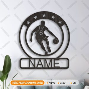 Letrero baloncesto personalizado láser – SVG, AI, DXF