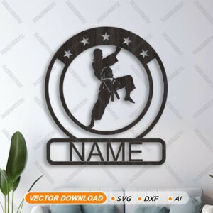 Nombre karate láser personalizado – SVG, AI, DXF