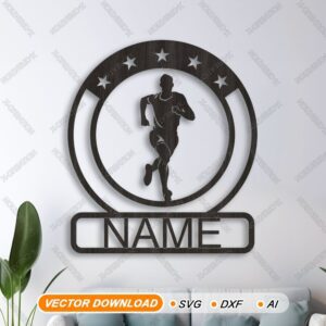 Letrero nombre correr personalizado – SVG, AI, DXF