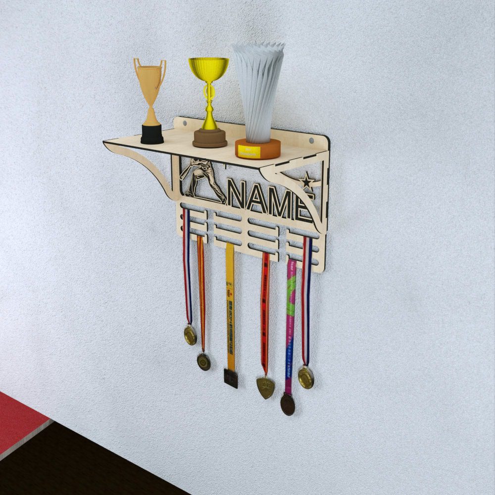 Personalized Baseball Medal and Trophy Display Laser Cut