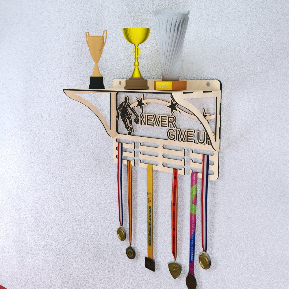Personalized Basketball Medal and Trophy Display Laser Cut