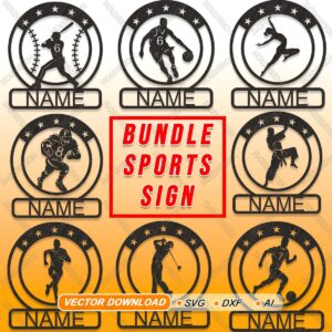 Paquete Letreros Deportivos | SVG, AI, DXF para Glowforge