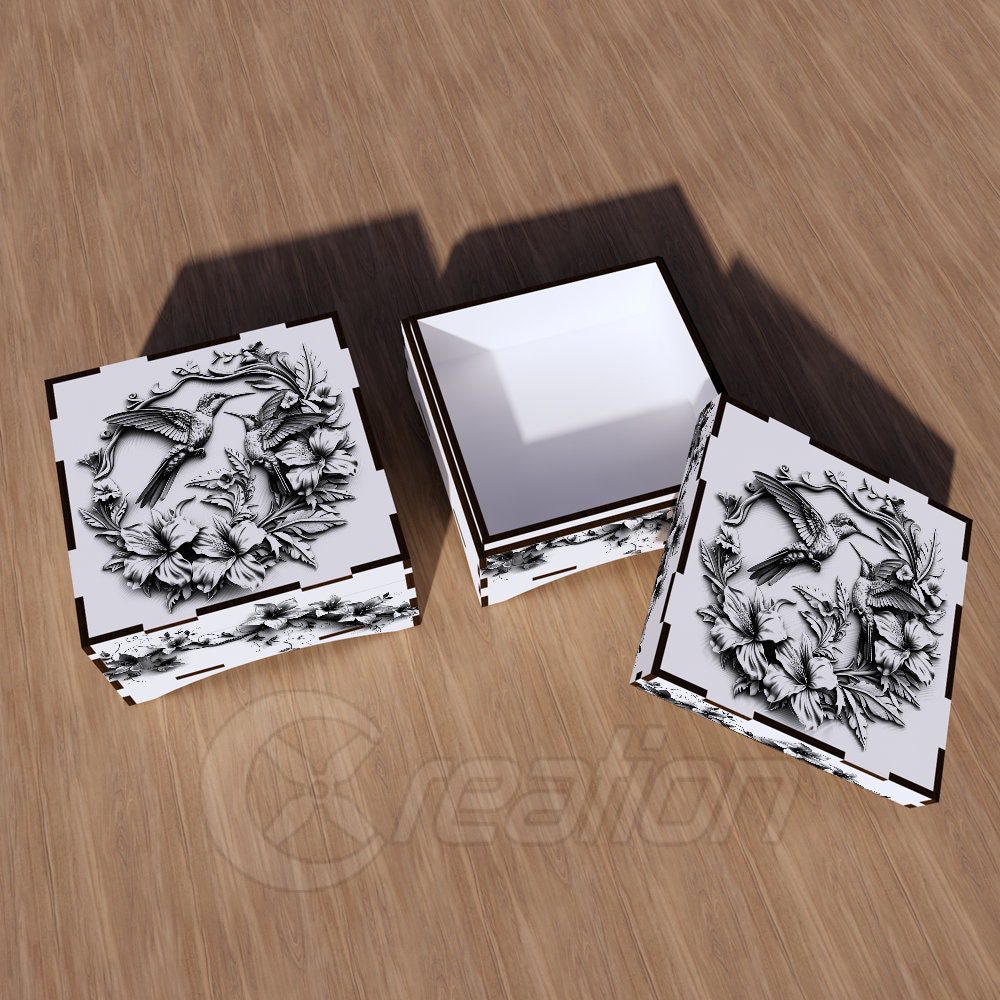Gift Box Laser Cut File with 3D illusion