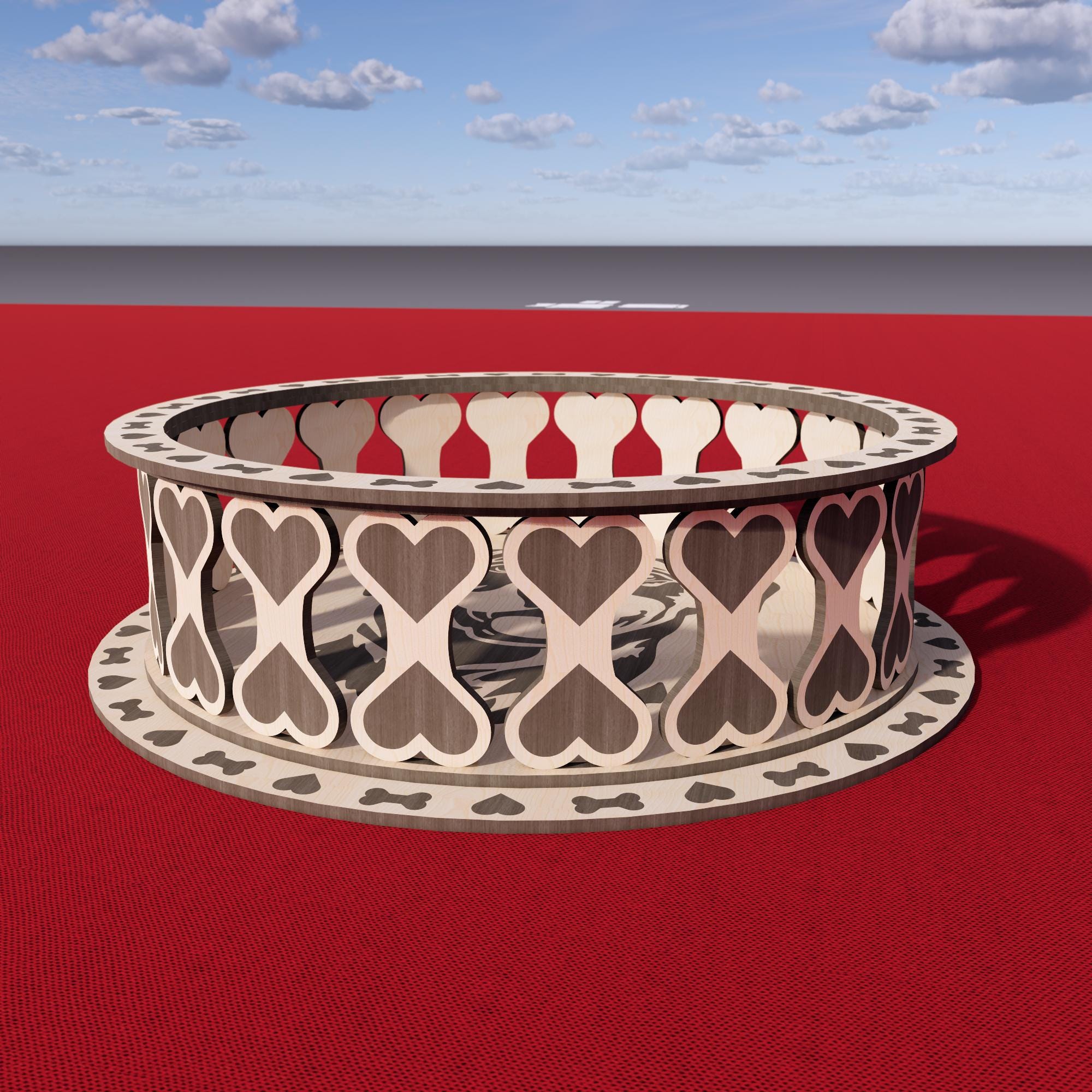 Bowl Laser Cut File for Rottweiler Dog, Wooden