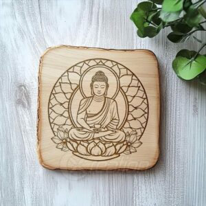 Buddha Meditation and Lotus SVG, for laser engraving,