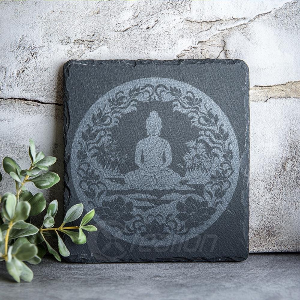 Buddha Meditation and Lotus SVG, for laser engraving,