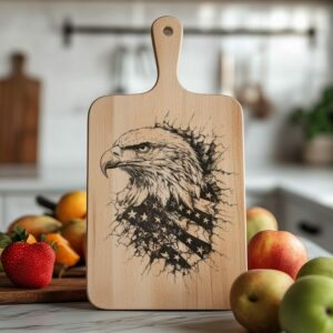 Charcuterie Board Engraving File, American Eagle Flag, 3D