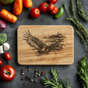 Charcuterie Board Engraving File, American Eagle Flag, 3D