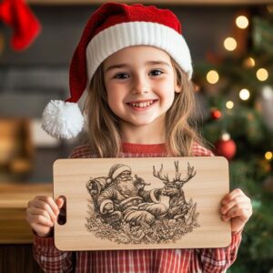 Christmas Charcuterie Board Engraving File, Santa Claus and