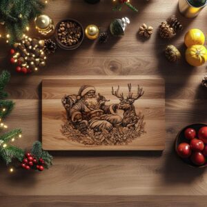 Christmas Charcuterie Board Engraving File, Santa Claus and
