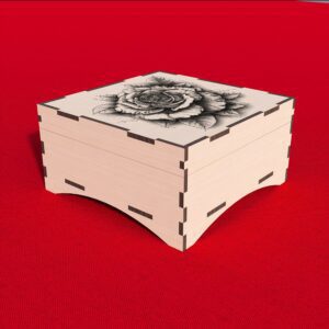 Rose 3D Gift Box Laser Cut File -