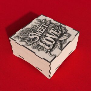 Gift Box Laser Cut File with 3D Illusion