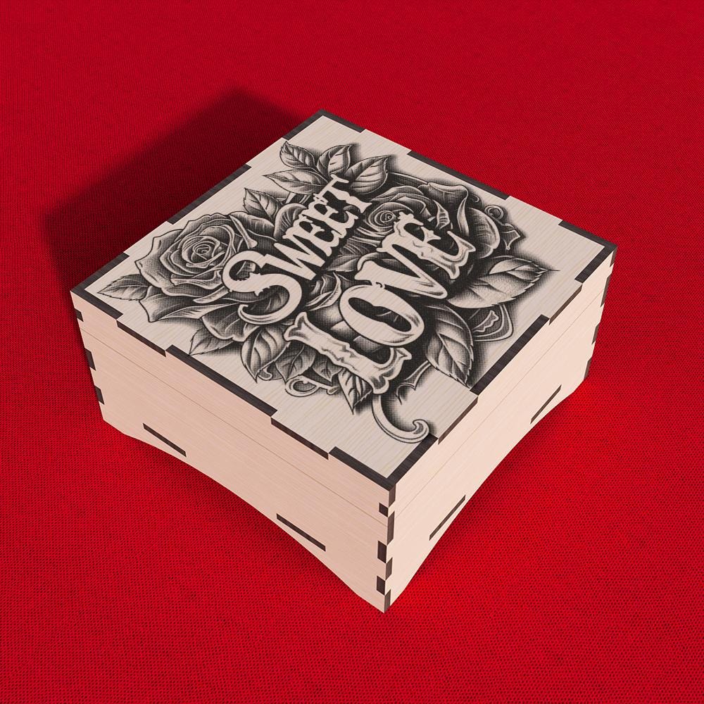 Gift Box Laser Cut File with 3D Illusion