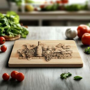 3D Wine Bottle Illusion Charcuterie Board | Engraving