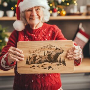 Capybara Family Charcuterie Board | Christmas Laser Engraving