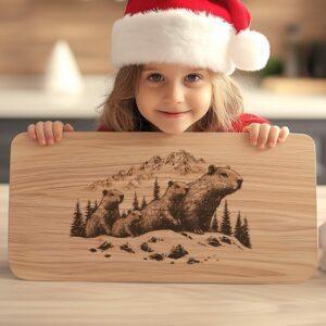 Capybara Family Charcuterie Board | Christmas Laser Engraving