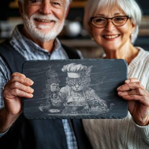 Cat Chef Slate Cheese Board | Laser Engraving