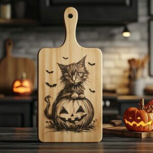 Halloween Charcuterie Board File | Scary Cat & Pumpkin Decor