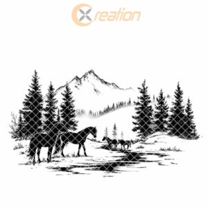 Horse Family Charcuterie Board Engraving | Christmas Kitchen