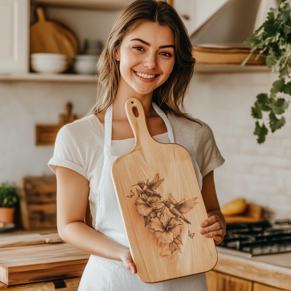 Hummingbirds & Flower Charcuterie Board | HQ PNG