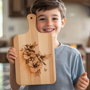 Hummingbirds & Flower Charcuterie Board | HQ PNG