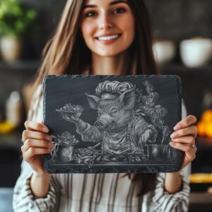 Pig Chef Slate Chopping Board | PNG Laser