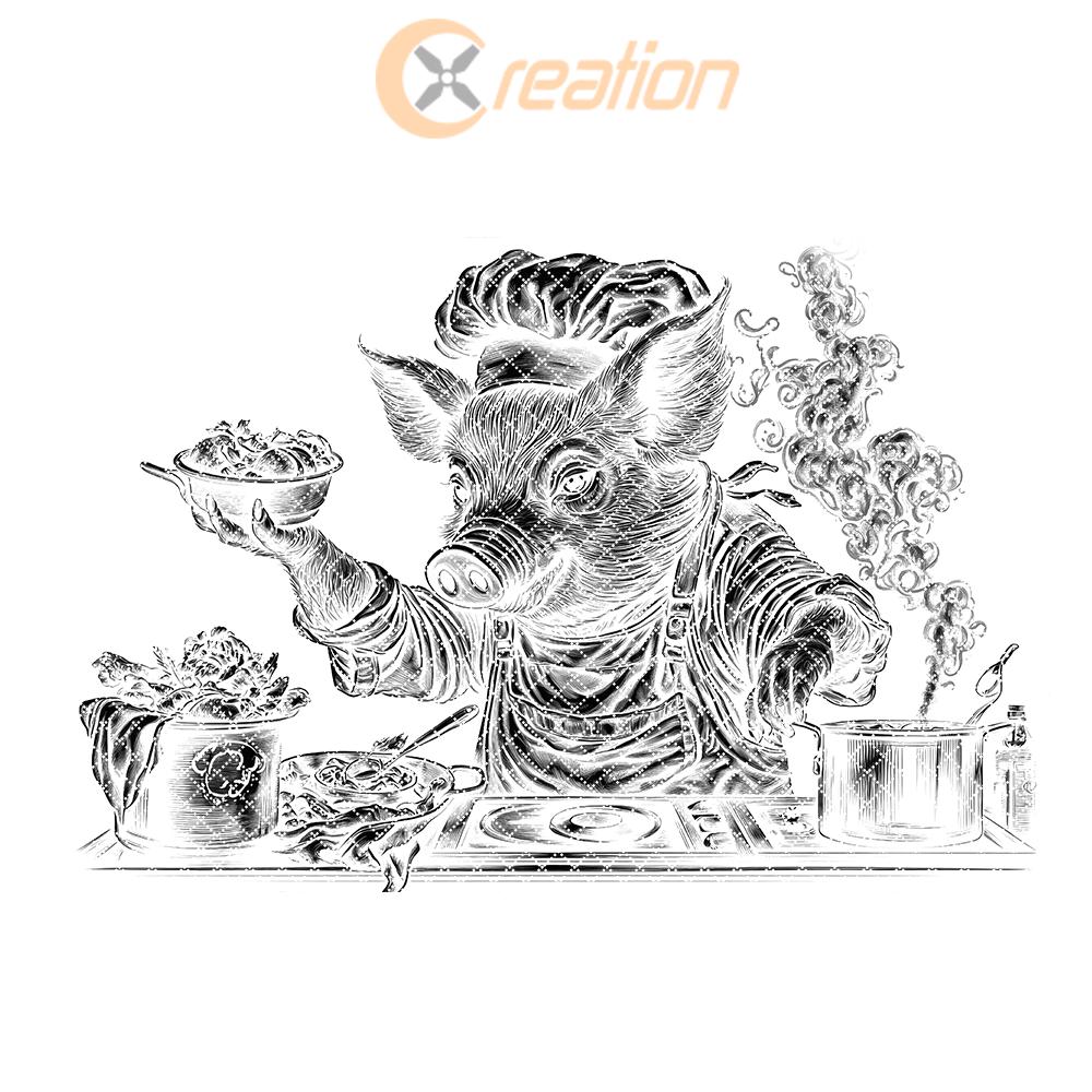 Pig Chef Slate Chopping Board | PNG Laser