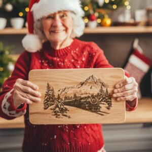 Polar Express Train Charcuterie Board Laser Engraving |