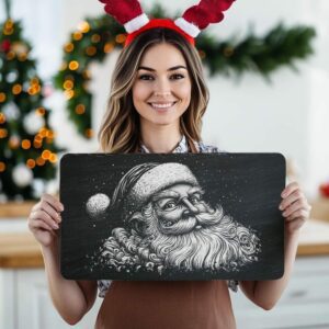 Santa Head Slate Cheese Board | Christmas Laser