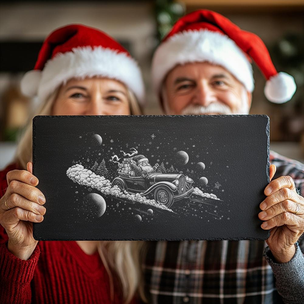Santa in Convertible Slate Cheese Board | Christmas