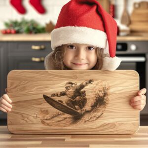Santa Surfing Charcuterie Board Laser Engraving | PNG