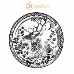 Slate Coaster File | Reindeer & Flower 3D