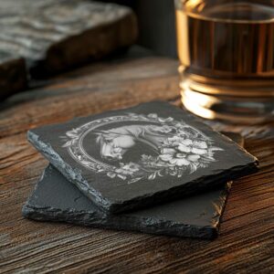 Slate Coaster File | Wild Horse 3D Illusion