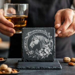 Slate Coaster File | Wild Horse 3D Illusion