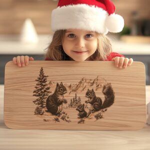 Squirrel Family Charcuterie Board | Christmas Laser Engraving