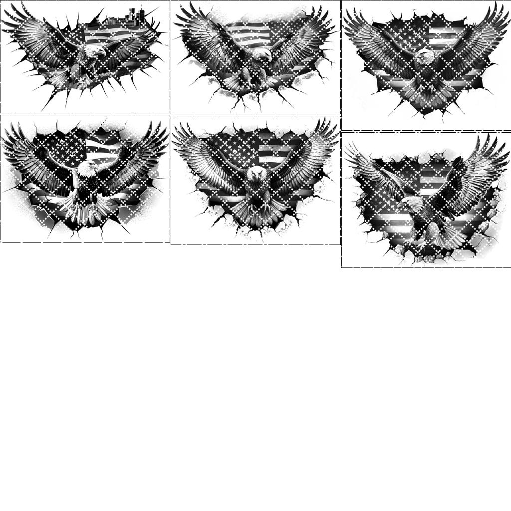 6 American Eagle Flag Charcuterie Board Engravings, 3D