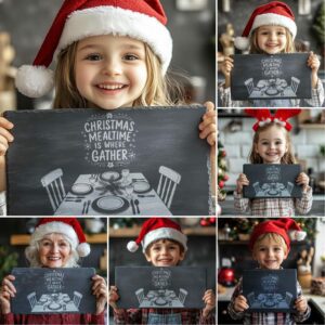 6 Christmas Cheese Board Engraving Files Bundle, Family