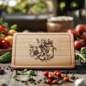 Bee and Honey Jar Charcuterie Board Engraving |