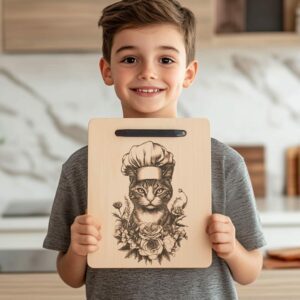 Cat Chef Charcuterie Board Engraving | PNG Download